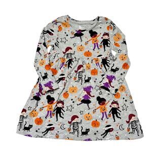 Tu Kids Halloween Print Long Sleeve Dress Size 2